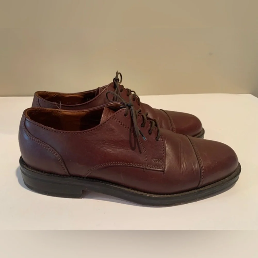 Bostonian Mens Burgundy Cap‎ Toe Lace Up Leather Dress Shoes Made In USA  8.5 M